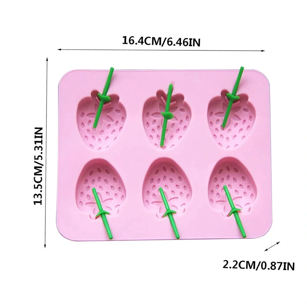 NEW Williams Sonoma Strawberry Shaped Pink Silicone Ice Mold Candy Mold